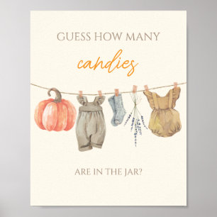 Poster Pequenas Roupas De Abóbora Adivinham Quantas Canet