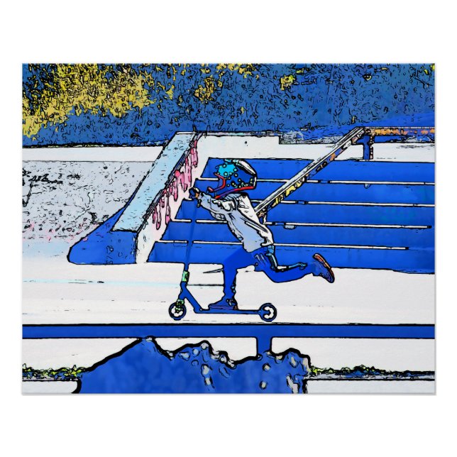 Póster Pequeno acelerador - Poster do Patinete de dublage (Frente)