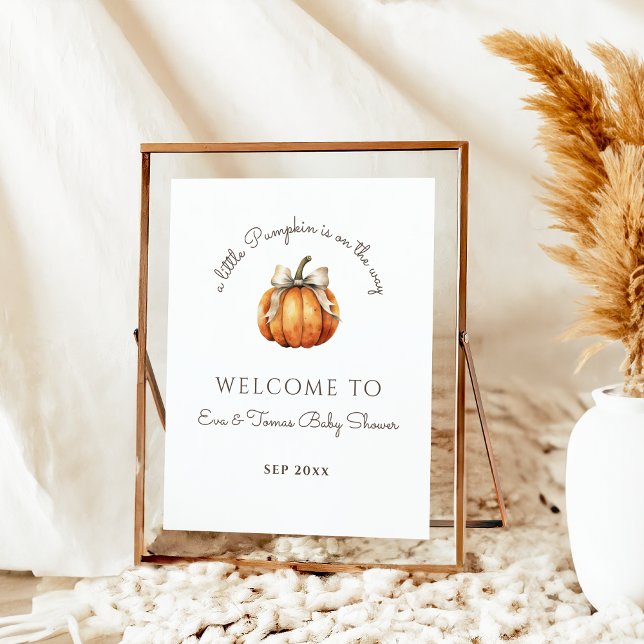 Poster Pequeno Arco de Abóbora Chá de fraldas Neutro Míni (Criador carregado)