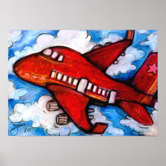 Póster Pequeno avião vermelho