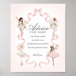 Poster Pequeno Ballerina Rosa - Advertência para Chá de f