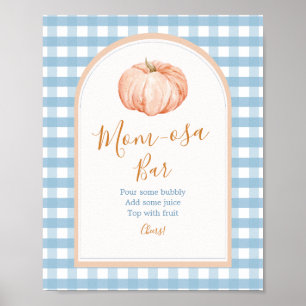 Poster Pequeno Bar Pumpkin Boho Blue Gingham