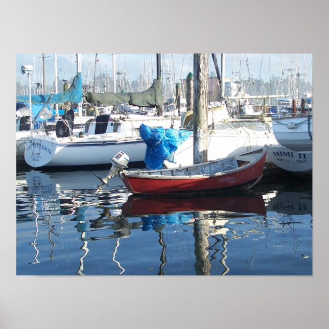 Póster Pequeno Barco Vermelho (Frente)