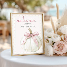 Poster Pequeno Bolinhas de Abóbora Bem-vindo