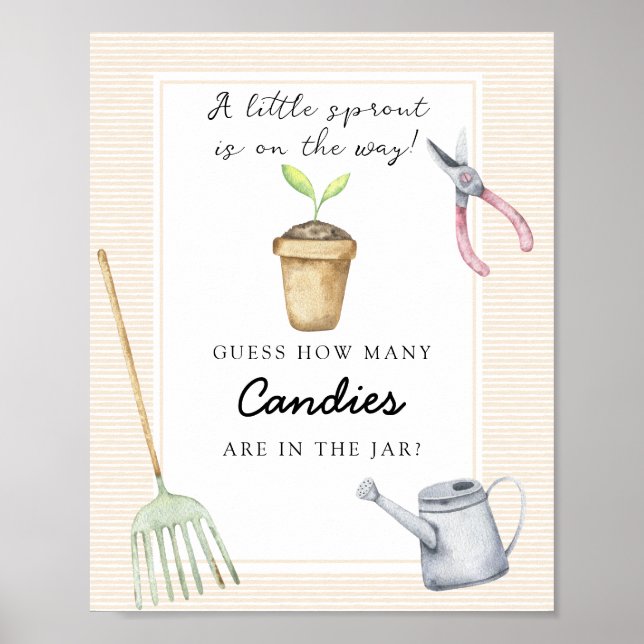 Poster Pequeno broto - adivinhe quantos doces (Frente)