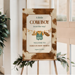 Poster Pequeno Caubói Roupas de Caubói para Bebê Chuveiro