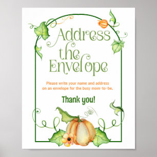Poster Pequeno Chá de Abóbora Endereço do Envelope