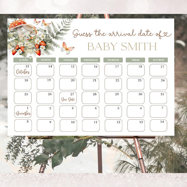 Poster Pequeno Chá de fraldas Chá de fraldas de cogumelo (fall baby shower, woodland baby shower, rustic baby shower, little mushroom baby shower, gender neut)