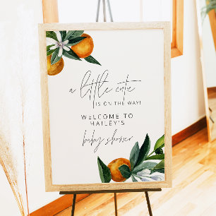 Poster Pequeno Chá de fraldas Citrus Orange bem-vindo