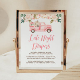 Poster Pequeno Chá de fraldas de Abóbora Sinal de Fralda 