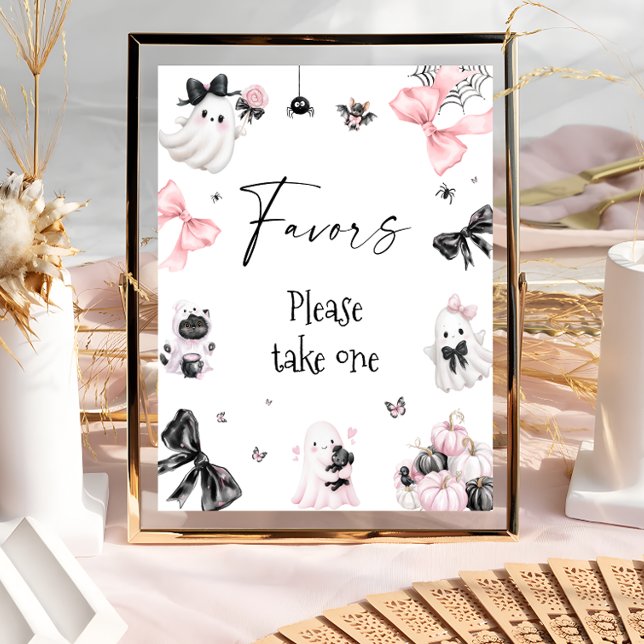 Poster Pequeno Chá de fraldas de Boo Halloween (Criador carregado)