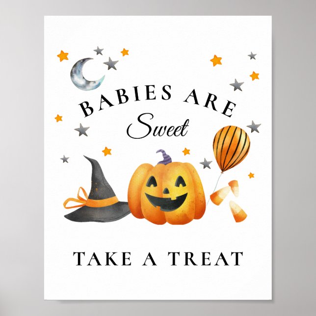 Poster Pequeno Chá de fraldas de Boo Halloween Favoritos  (Frente)