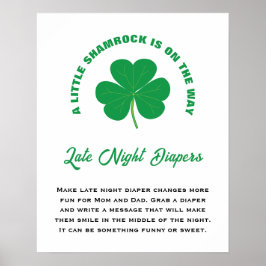 Poster Pequeno Chá de fraldas de Diversão de Shamrock Fra