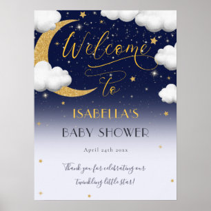 Poster Pequeno Chá de fraldas de Estrelinha Brilhante