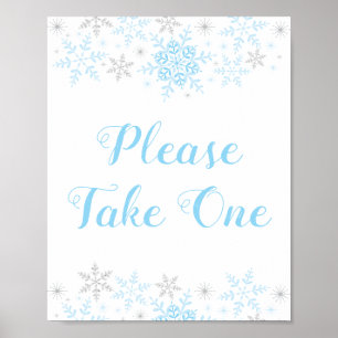 Poster Pequeno Chá de fraldas De Neve Leva Um Favor