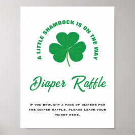 Poster Pequeno Chá de fraldas de Shamrock Diversão Fralda