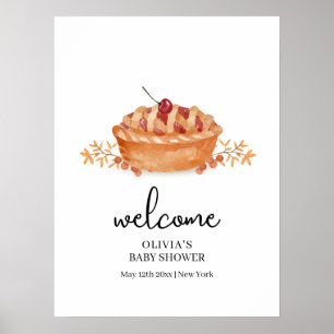 Poster Pequeno Chá de fraldas de tarte de cereja