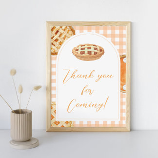 Poster Pequeno Chá de fraldas de tarte de cu Obrigado