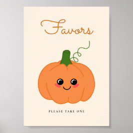 Poster Pequeno Chá de fraldas Pumpkin Bonito Favorito Sin