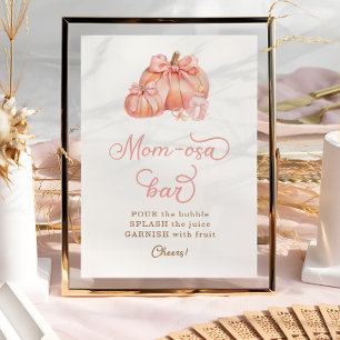 Poster Pequeno Chá de fraldas Rosa Pumpkin Arco Mãe-osa