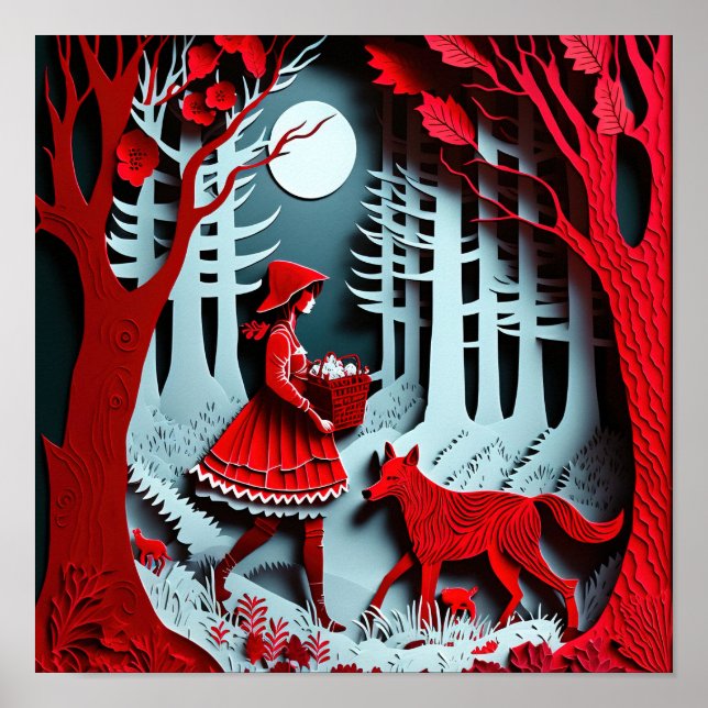 Poster Pequeno Chapeuzinho Vermelho Conhece o Grande Lobo (Frente)