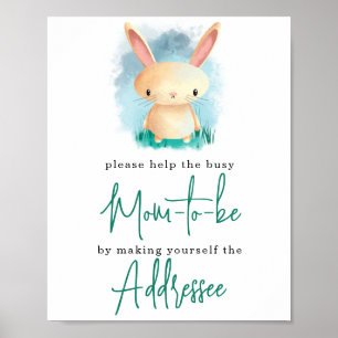 Poster Pequeno Coelho - Endereço para a futura mamãe