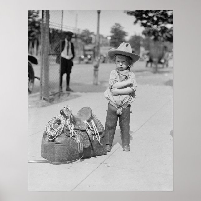 Poster Pequeno Cowboy, 1923. Foto Antiga (Frente)