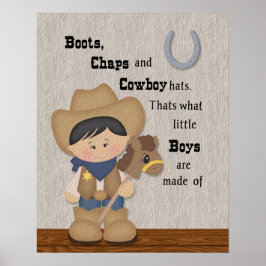 Poster Pequeno Cowboy Boots and Chaps Wordart