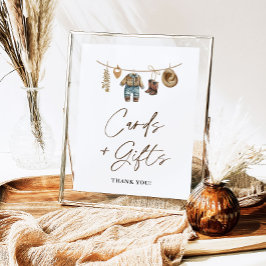 Poster Pequeno Cowboy, Wild West Rodeo Books e Sinal de P