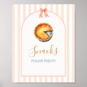 Poster Pequeno Cutie Pie Orange Gingham Snacks
