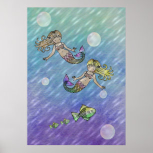 Poster pequeno das sereias por Molly Harrison