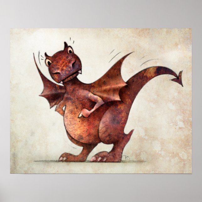Poster Pequeno Dragão Magro Engraçado (Frente)