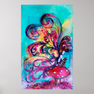 Póster Pequeno Elfo dos Cogumelos