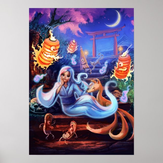 Póster Pequeno Fantasma Bordado (Frente)