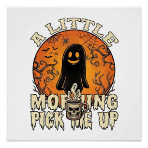 Póster Pequeno Fantasma de Halloween Skull Mu da Manhã