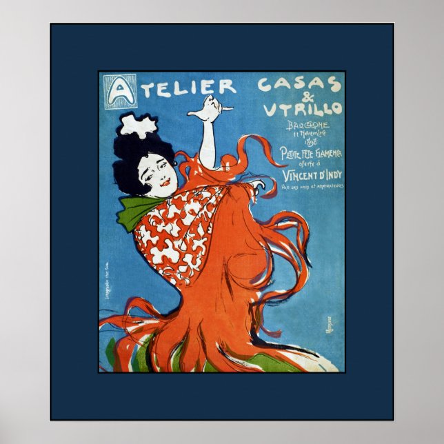 Póster Pequeno Festival Flamenco~Vincent D'Indy~Barcelona (Frente)