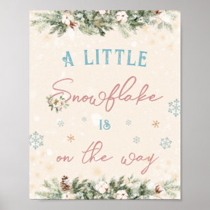 Poster Pequeno Floco de Neve No Caminho Do Chá de fraldas