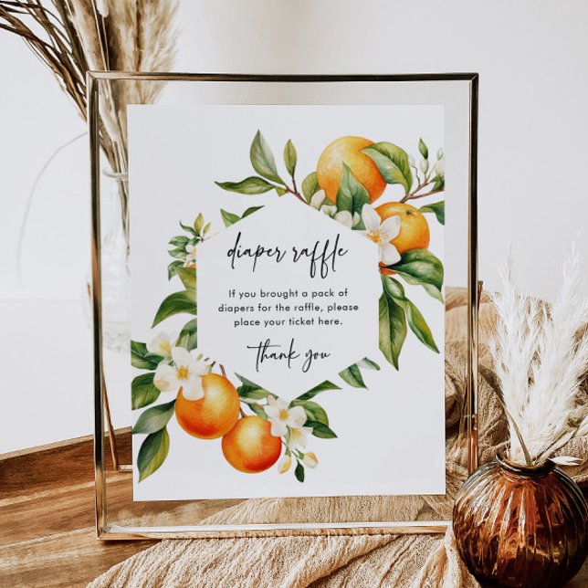Poster Pequeno Fralda de Raffle Sinal de Citrus Chá de fr (Criador carregado)