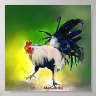 Poster Pequeno Galo Azul