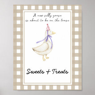 Poster Pequeno ganso - doces e doces chá de fraldas