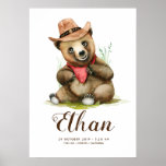 Poster Pequeno Garoto - Jovem Urso, Quarto De Criança Bon<br><div class="desc">Poster de cowboy bonito</div>