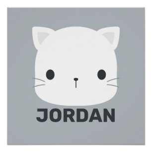 Póster Pequeno Gato Bonito com Poster de Nome Personaliza