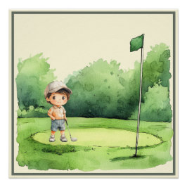 Póster Pequeno Golfista no Treinamento - Enfermeiro Pensa