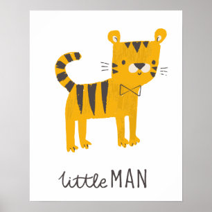 Poster Pequeno Homem   Gravata Borboleta Tigre