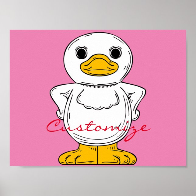 Poster Pequeno Pato Branco em Pé-Tropa (Frente)