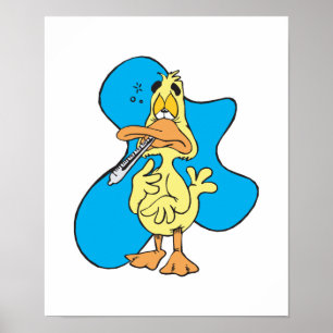 Poster pequeno pato doente