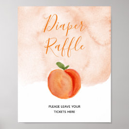 Poster Pequeno Peach Summer Fralda Raffle Sinal