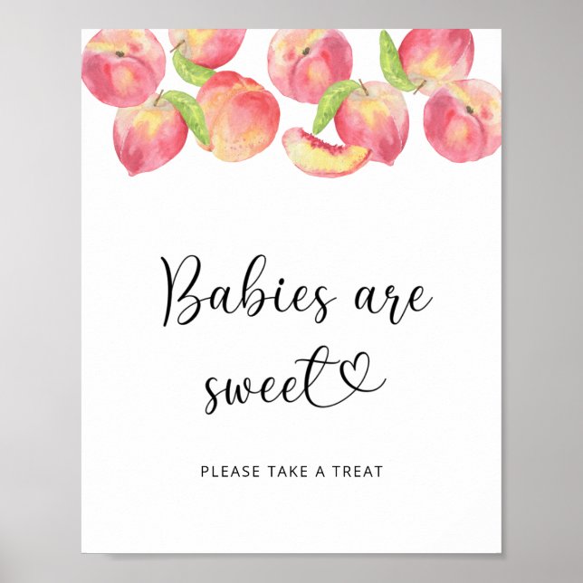Poster pequeno pêssego - bebês são doces pôster (Frente)