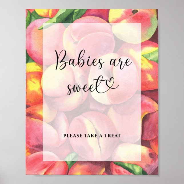 Poster pequeno pêssego - bebês são doces pôster (Frente)