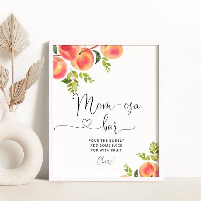 Poster Pequeno pessegueiro Sinal de bar da Mãe-osa (Criador carregado)